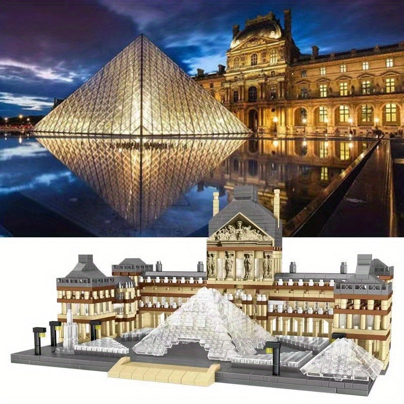 3500 Pcs French Louvre Building Model, 3D Puzzle Education Building Blocks set for Teens and Adults