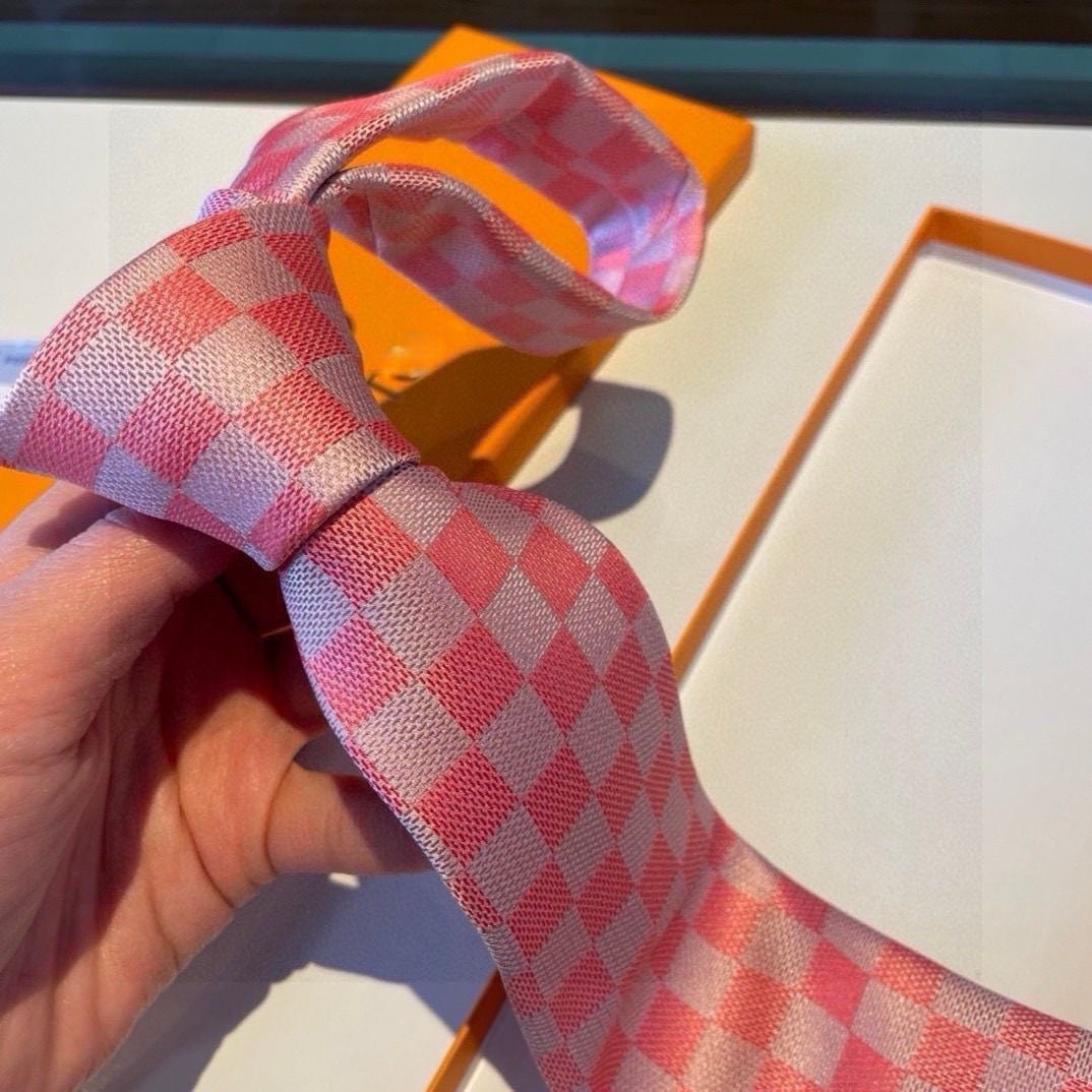 Two-Tone Check Jacquard Silk Necktie