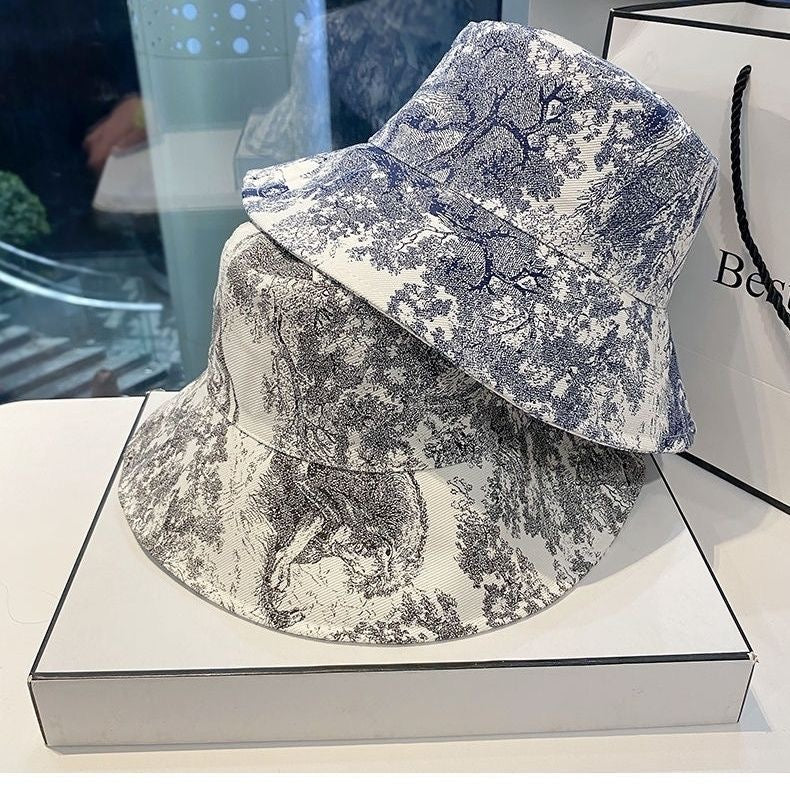 French Jungle Sketch Print Bucket Hat