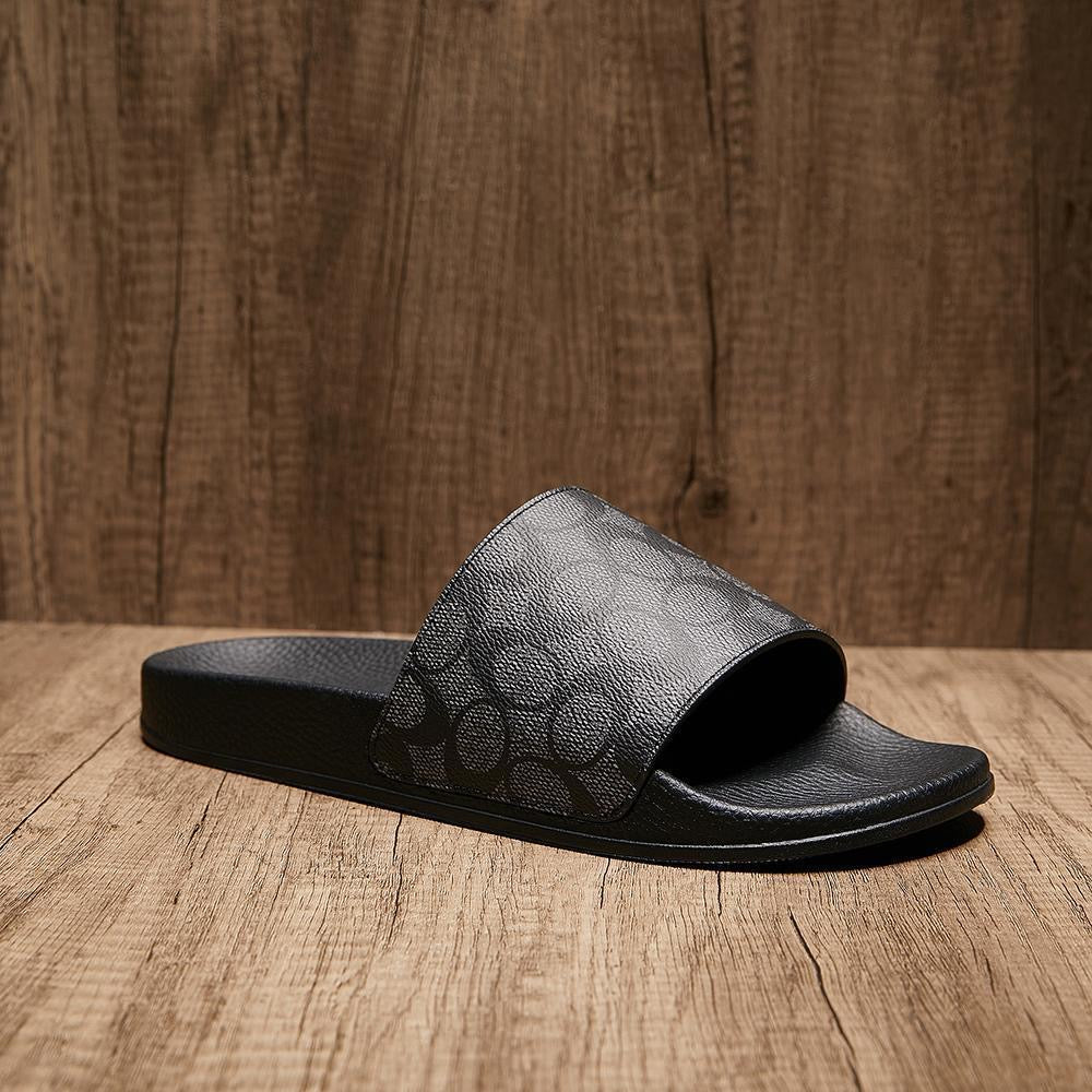 Vintage Allover Print Slide Sandals, Non-slip Thick Sole Summer Casual Slippers