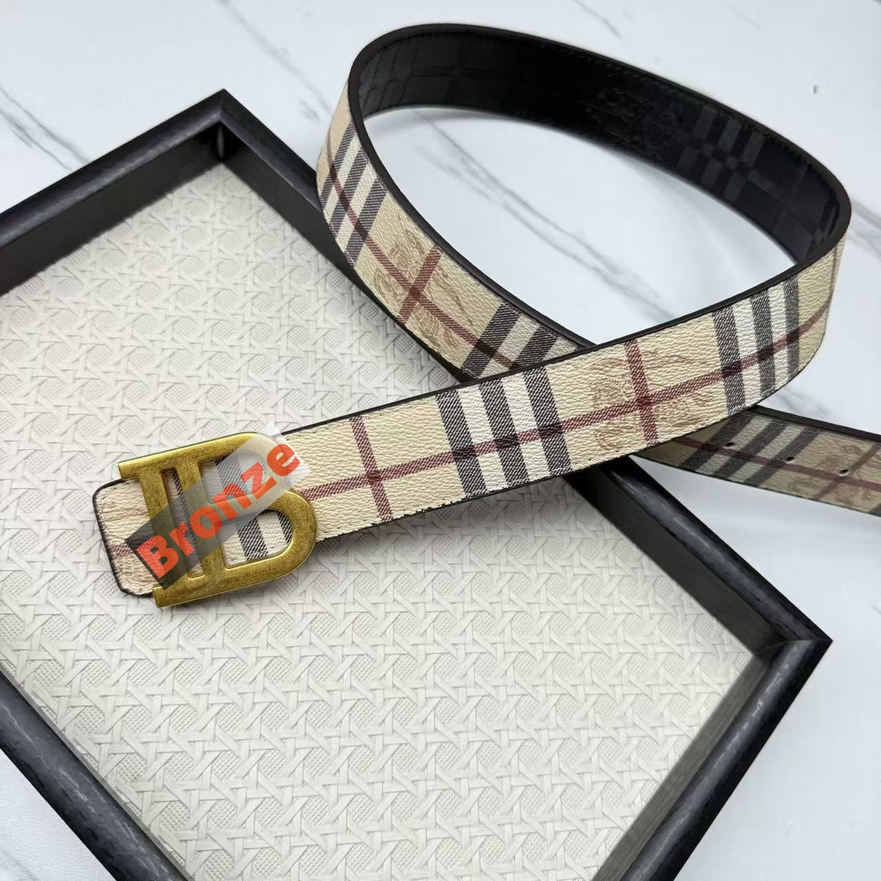 Classic Plaid Pin Buckle Belt, Business Casual Versatile Waist Belt
