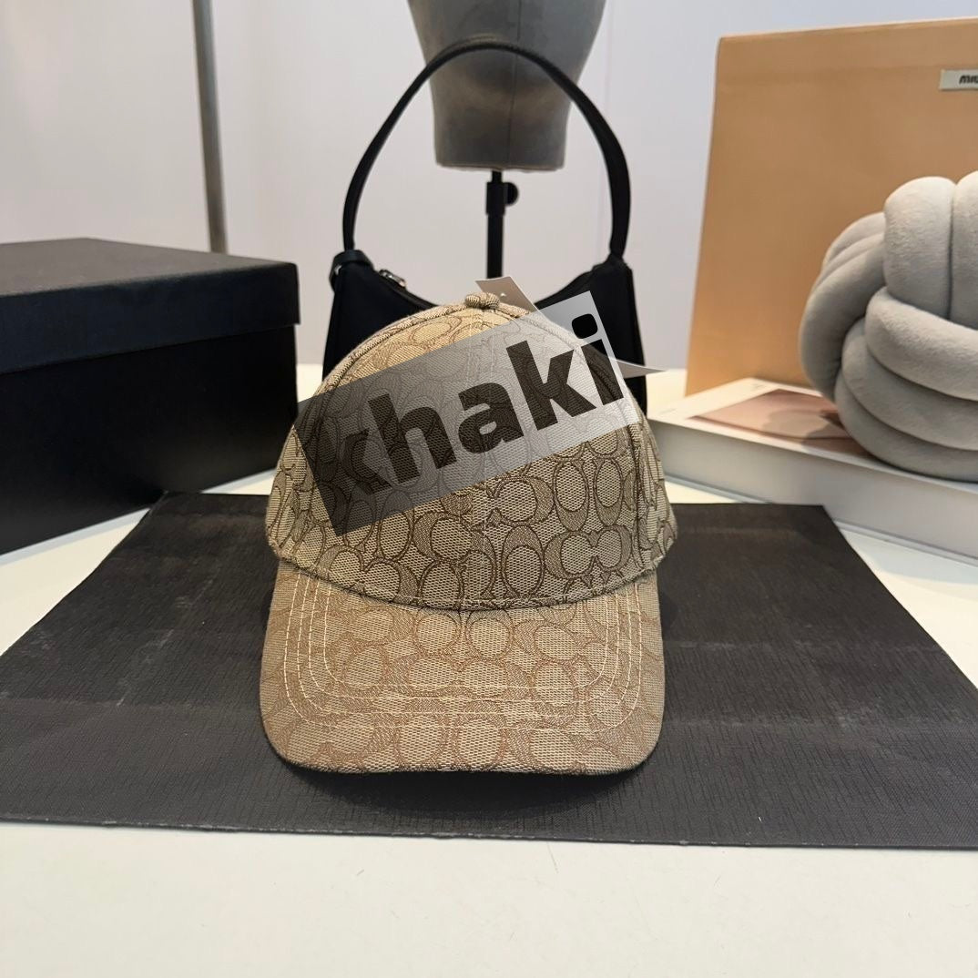 【#A270】Vintage Curved Brim Baseball Cap With All-Over Jacquard Pattern