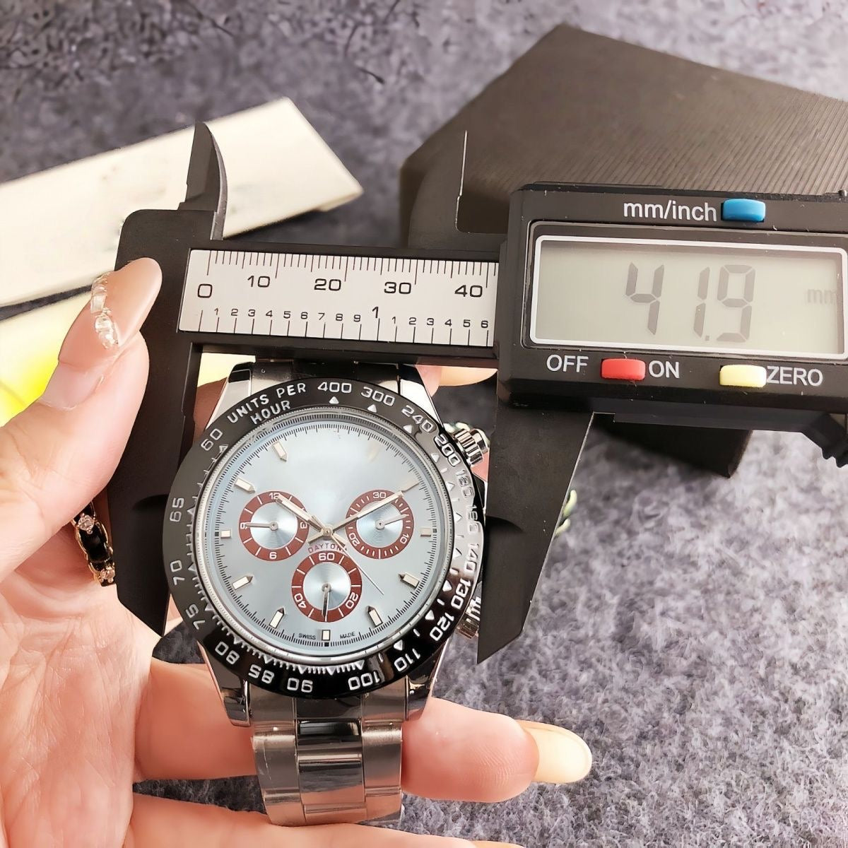 【#A329】Ice Blue Panda Daytona Multi-Functional Men's Chronograph Watch