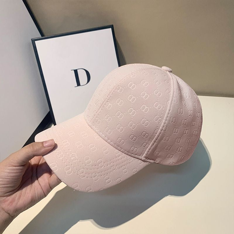 【#A365】Monochrome Subtle Jacquard Baseball Cap, Unisex Breathable Soft Top Sun Visor Hat