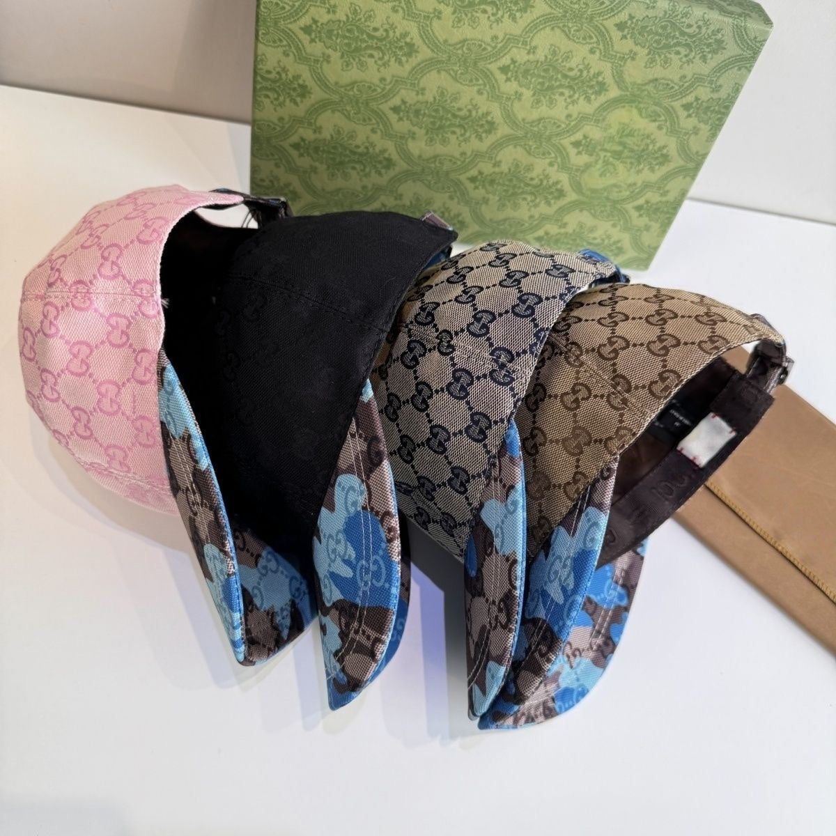 【#A485】Spliced Monogram Camo Baseball Cap, Unisex Vintage Jacquard Sun Visor Hat