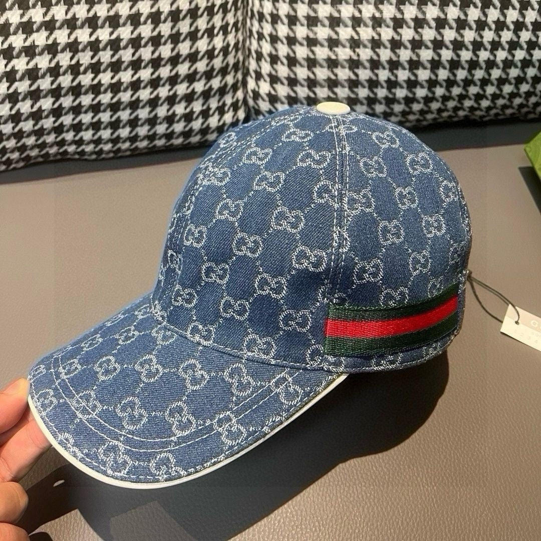 【#A525】Vintage Denim Jacquard Baseball Cap, Classic Webbing Sun Protection Casual Hat