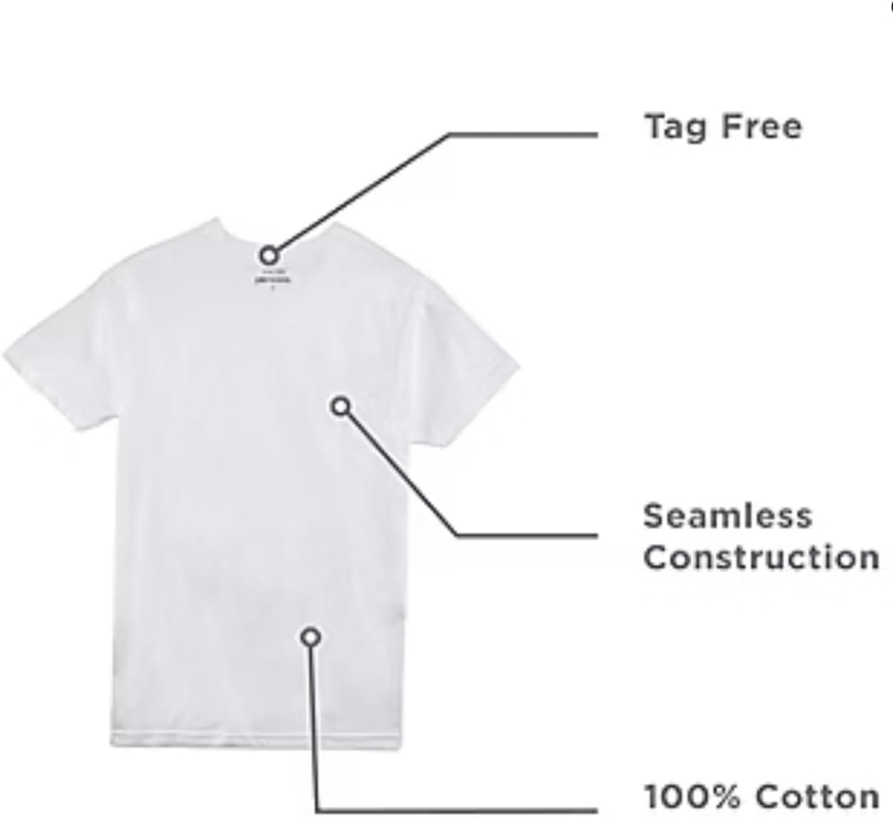 HOTStafford 4-Pack Men's Ultra Soft 100% Cotton Crew-Neck T-Shirt White