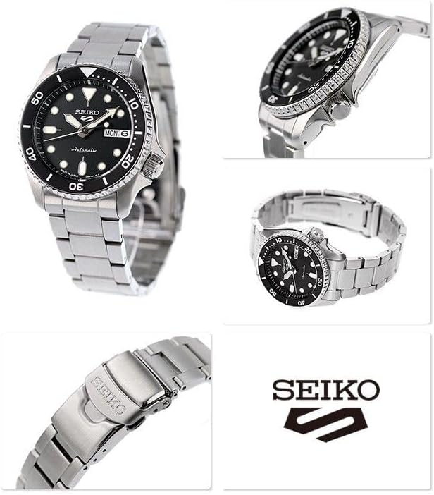 HOTSEIKO 5 Sports Automatic Black Dial 38mm Watch SRPK29