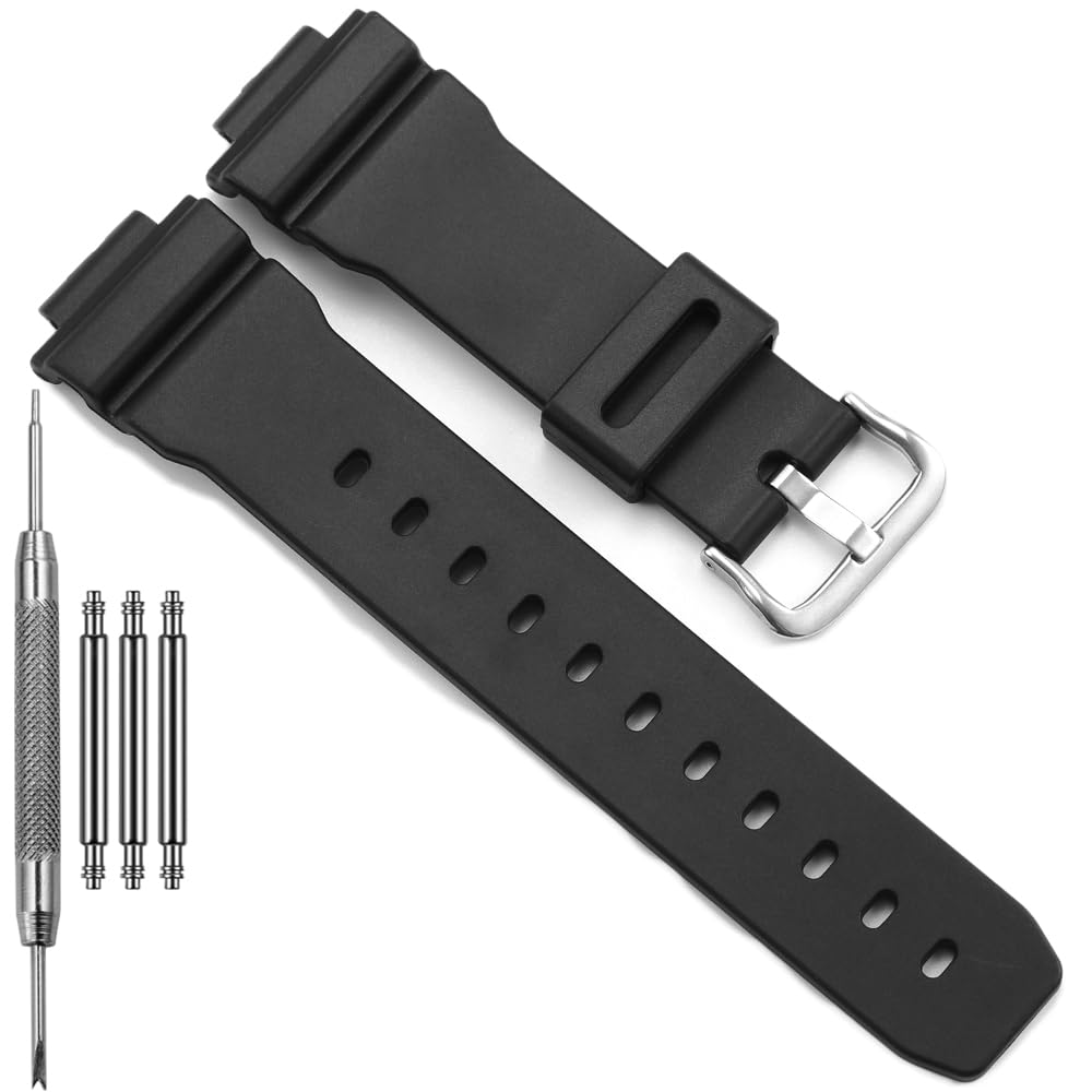 HOTReplacement Band Compatible with Casio 3232 DW9052 Men’s 200M WR Strap DW-9052 DW-004C DW-6900 GW-6900 G-2200 G-2210 Resin Bracelet 71606395