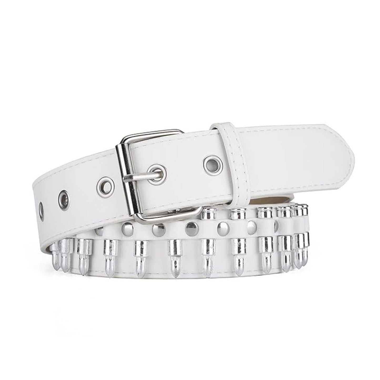 HOTStudded Belt, Metal Punk Rock Rivet Belt with Bright Pyramid Studded for Women Men