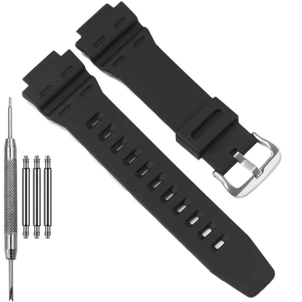 HOTAE1500WH Replacement Strap Compatible with Casio AE1500 WS1500H WS-1700H DW-291 Resin Watch Band Bracelet