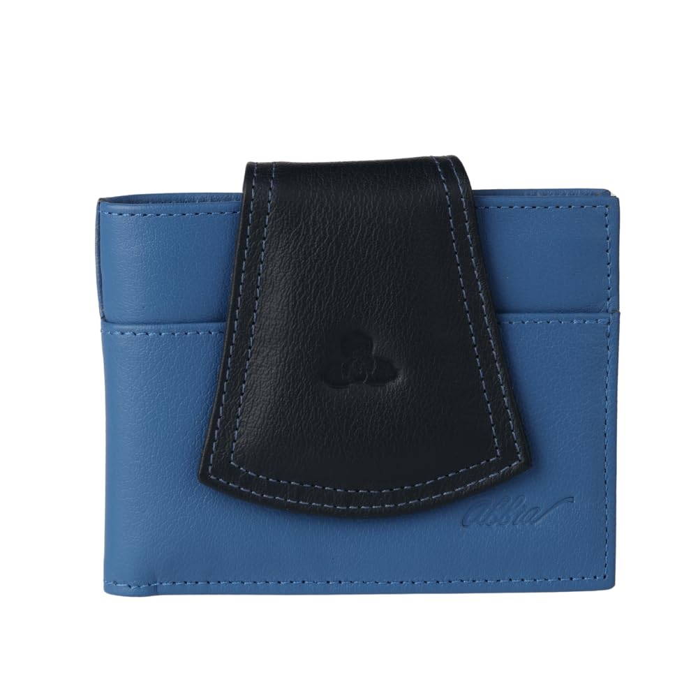 HOTAbbia Genuine Luxury Leather Wallet For Women, Stylish And Elegant Design, Perfect For On-The-Go. (Blue & Sky)