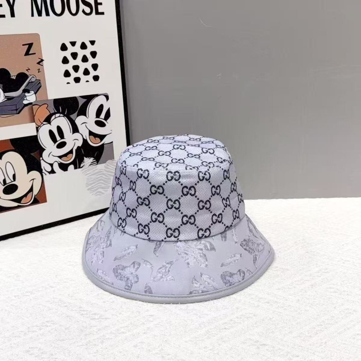 Monogram Jacquard & Botanical Print Bucket Hat