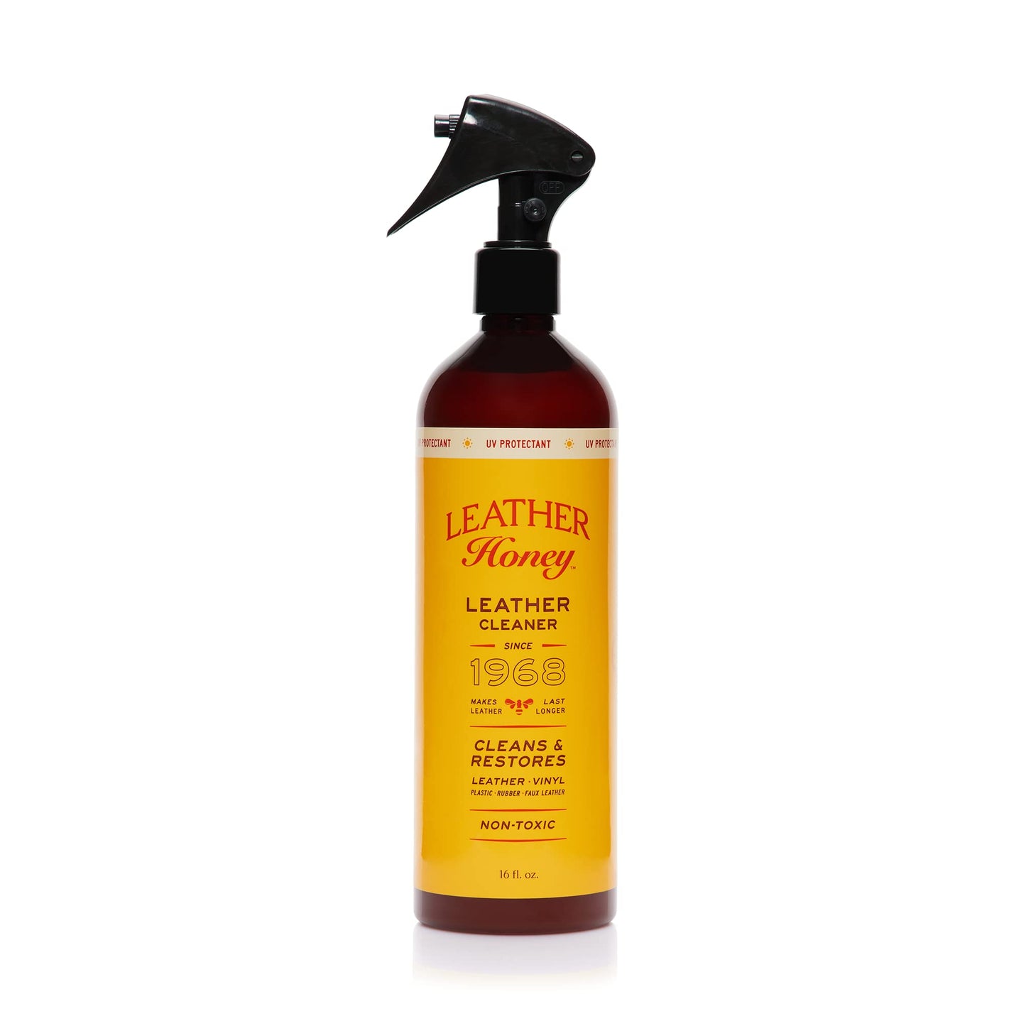 HOTLeather Honey Leather Cleaner: Non-Toxic Leather Care Made in the USA Since 1968. Deep Cleans Leather, Faux & Vinyl - Couches, Car Seats, Purses, Tack, Shoes & Bags. Safe Any Colors & White Leather
