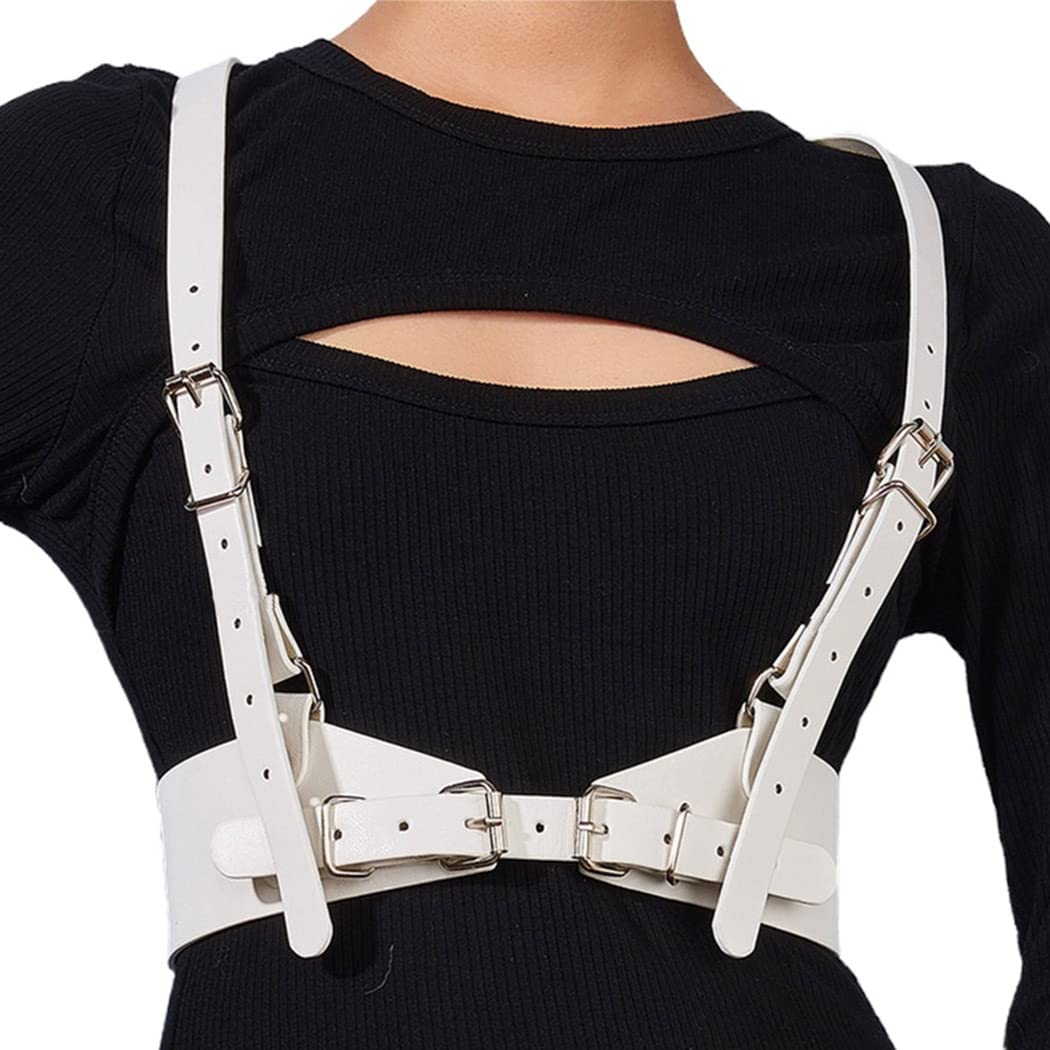 HOTBODIY Punk Women Waist Belts PU Leather Fashion Body Chain Belt Rave Halloween Accessories Belt Adjustable Goth
