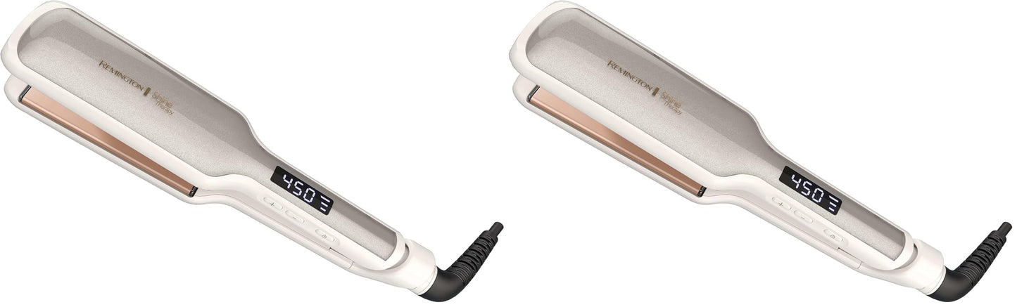 HOTRemington Shine Therapy 2 inch Hair Straightener, Flat Iron Infused with Argan Oil & Keratin, Professional Ceramic Flat Iron for Less Frizz, Shiny & Smooth Hot Styling Tools