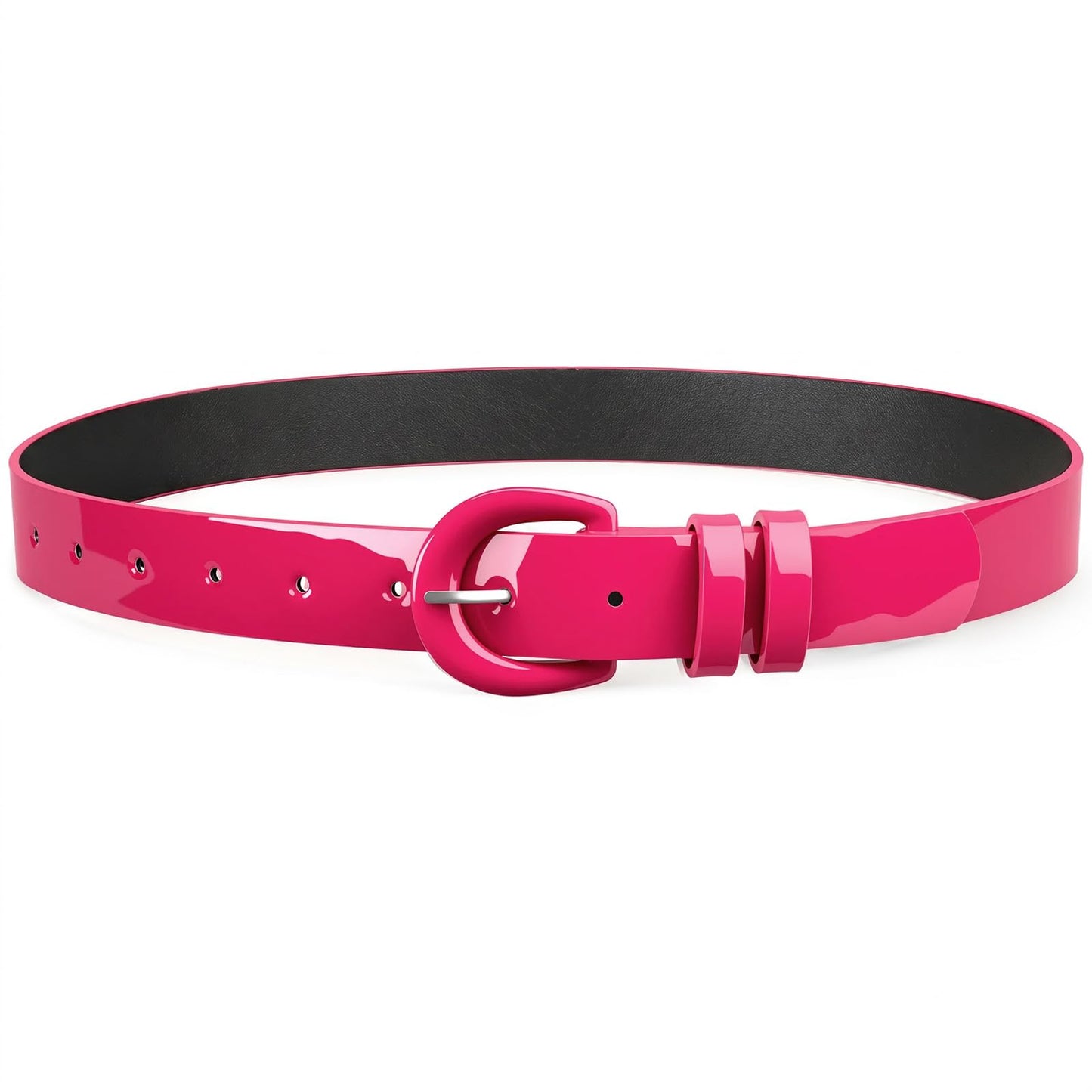 HOTJASGOOD Women Patent Leather Belt for Jeans Pants Vintage 50s Women Belt for Dress