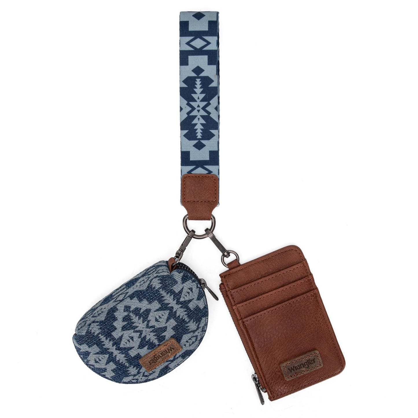 HOTWrangler Western Keychain Wristlet Wallets for Women Retro Dual Pouch Wristlet Credit Card Holder Wallet with Zipper Pocket WG2214-W0051BK