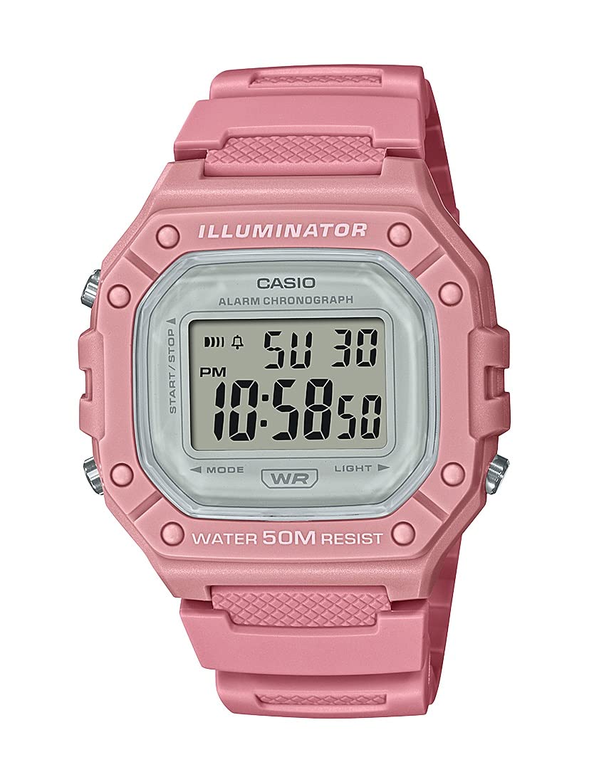 HOTCasio W218H Series | Men’s Digital Watch | 50M WR | 1/100 Second Stopwatch | 100 SEC Chronograph | LED Backlight | Countdown Timer | Daily Alarm | Hourly Time Signal | 7 Year Battery