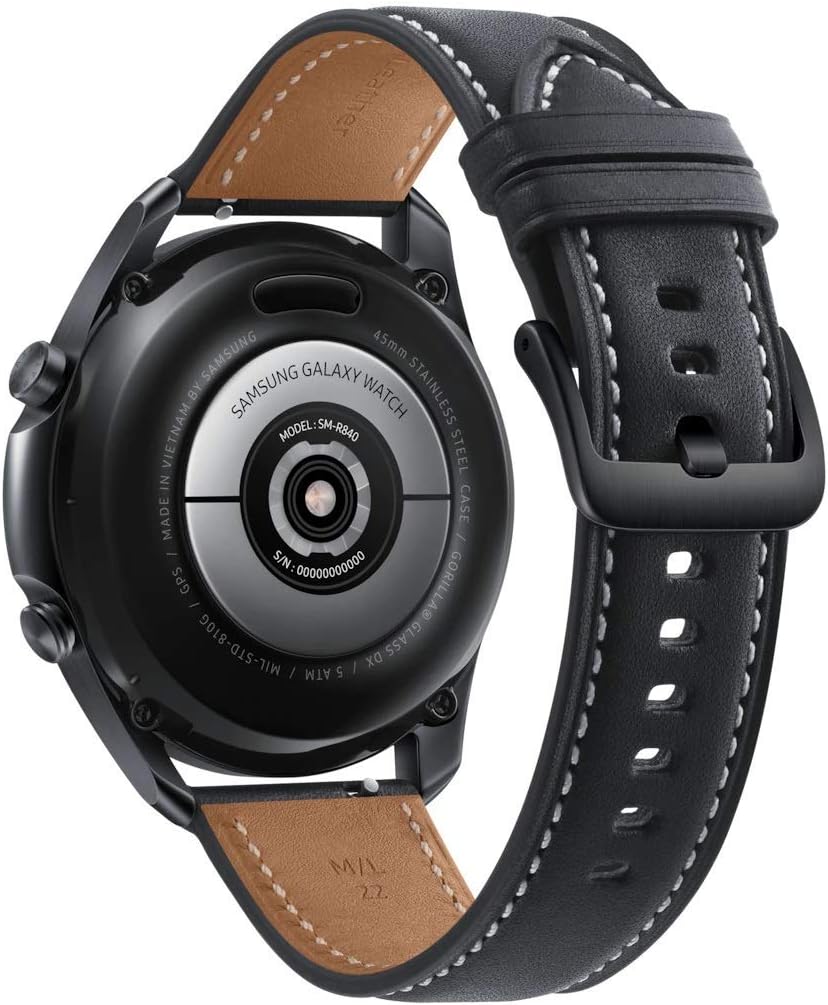 HOTSamsung Galaxy Watch 3 (45mm, GPS, Bluetooth) Smart Watch with Advanced Health Monitoring, Fitness Tracking, and Long Lasting Battery - Mystic Black (Renewed)
