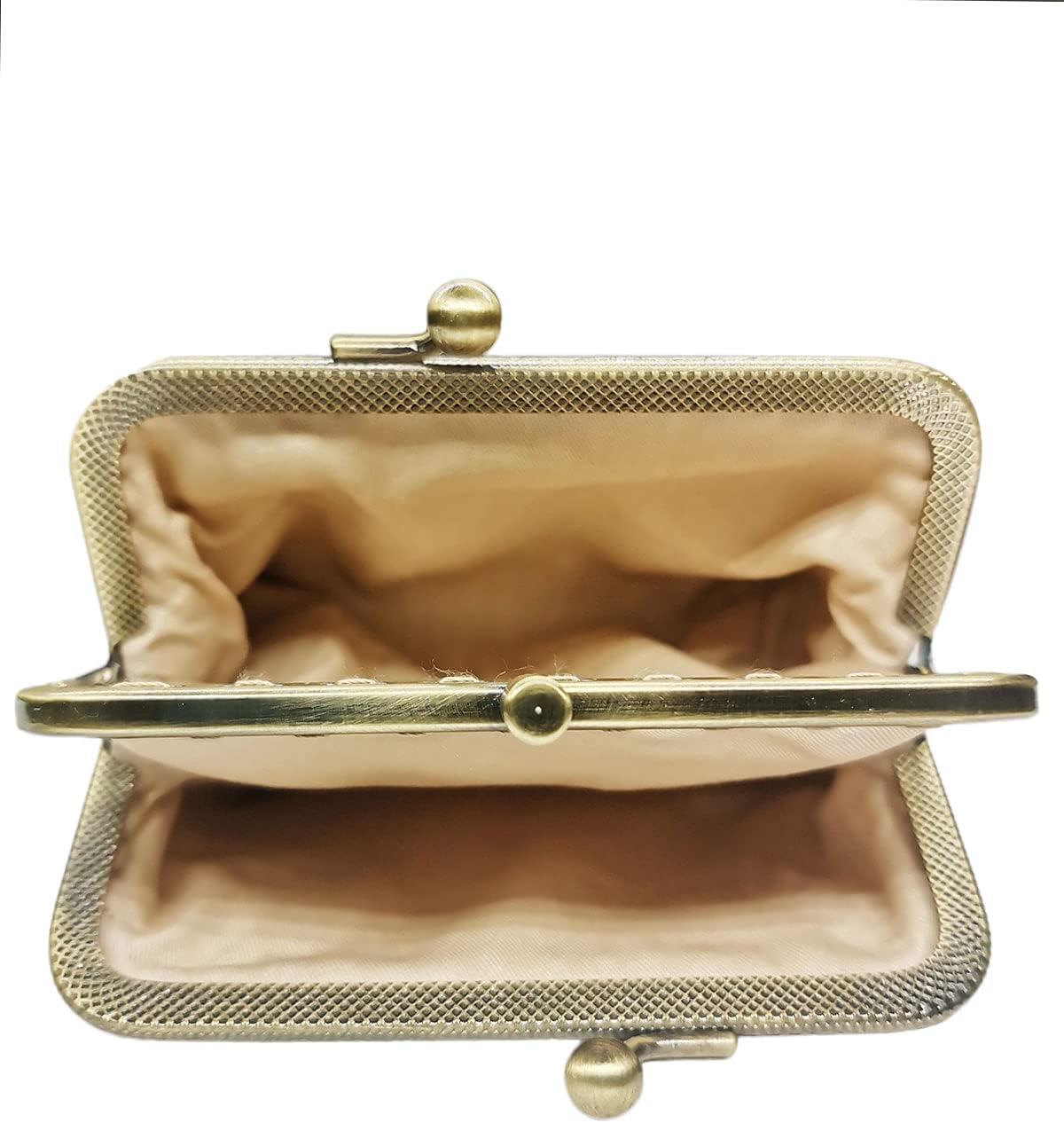 HOTVintage Brocade Buckle Coin Purse Kiss-lock Wallet for Women(blue)