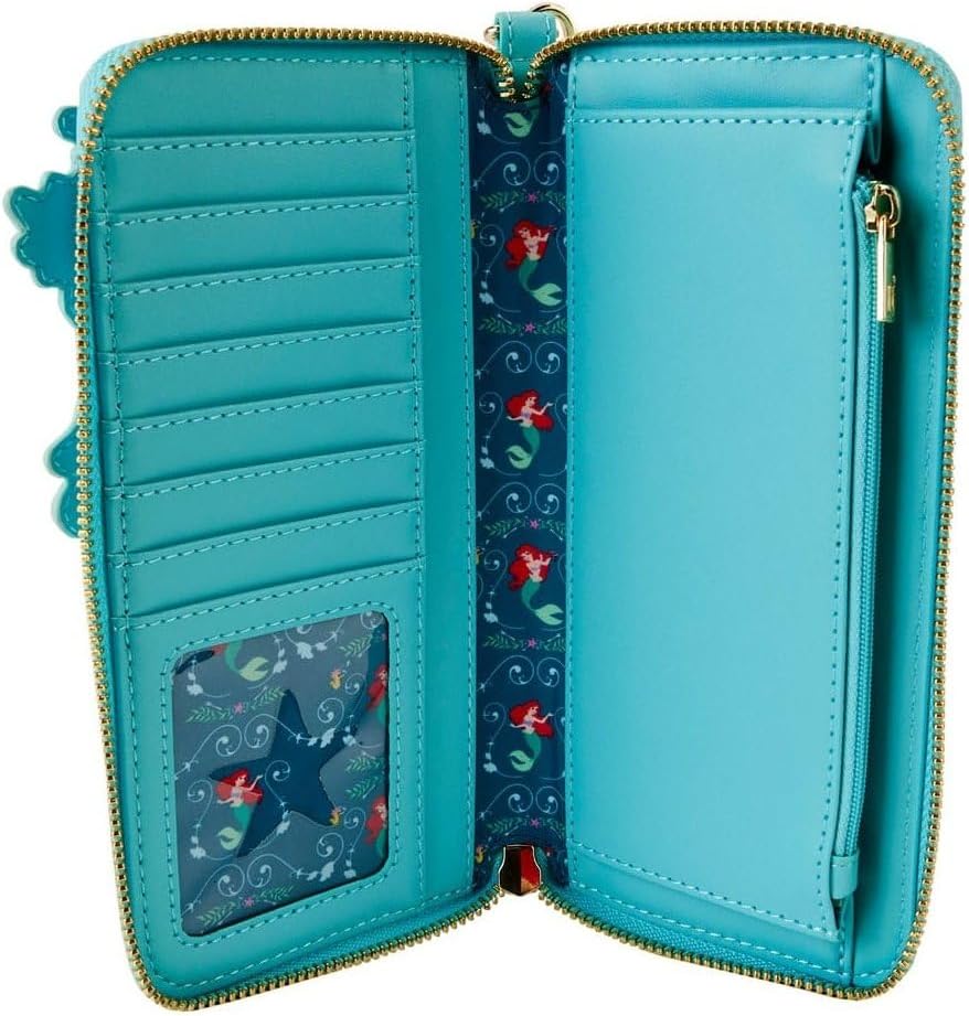 HOTLoungefly Disney The Little Mermaid Ariel Princess Lenticular Zip Around Wallet