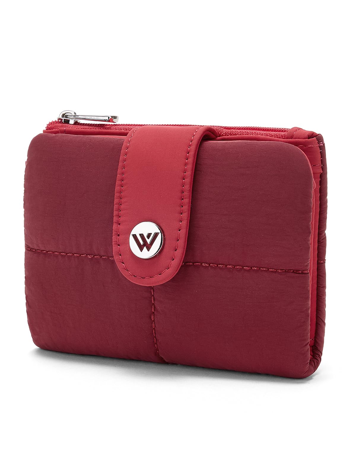HOTWESTBRONCO Puffer Small Wallet for Women RFID Blocking Card Holder Wallets, Womens Bifold Wallet with Zipper Coin Pocket & ID Window