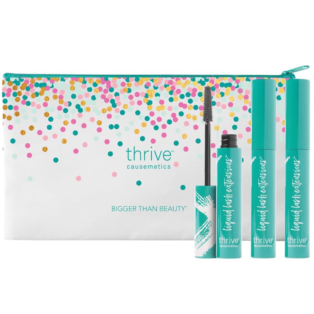 HOTThrive Causemetics Thrive Mascara, Liquid Lash Extensions Mascara, Tubing Mascara Lengthening, Volumizing & Curling, Smudge Proof, Washable, No Clumping or Flaking, Vegan, Brynn (Rich Black)