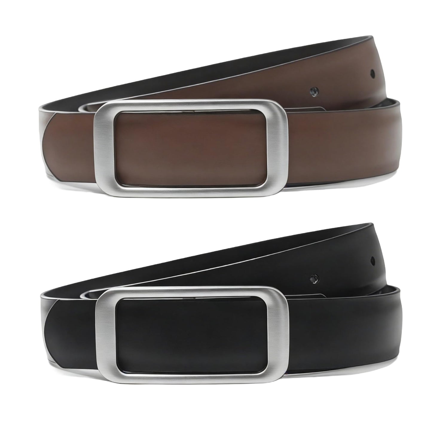 HOTGOELIA Women's Reversible Genuine Leather Belt Thin Fashion Waist Belts for Jeans Pants Dresses with Buckle