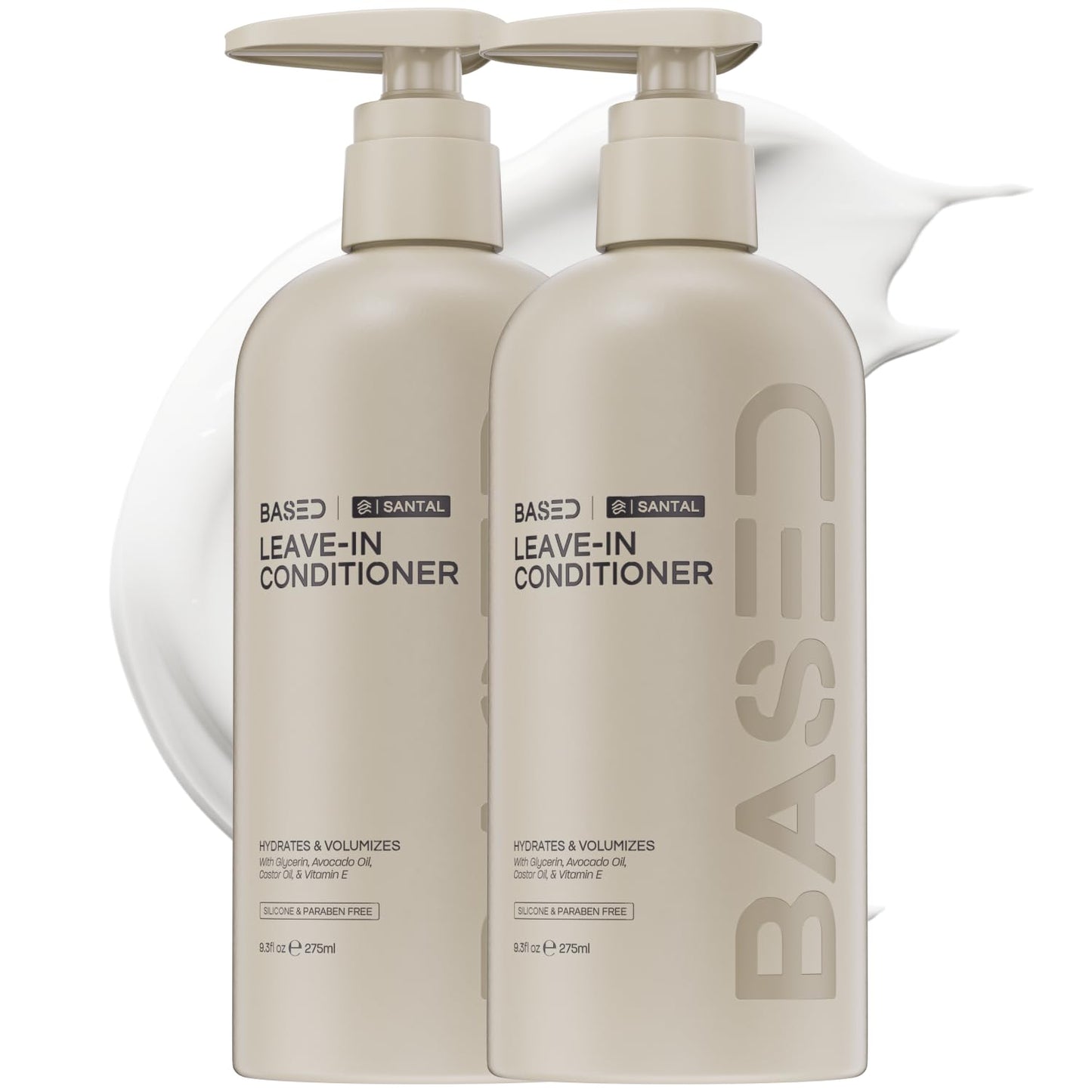 HOTBASED Leave-In Conditioner, Instant Frizz Control, Hydrates & Nourishes Hair, Premium Leave-In Conditioner for Men, Healthier-Looking Frizz-Free Hair in Minutes (9.3 Fl Oz Pack of 1)