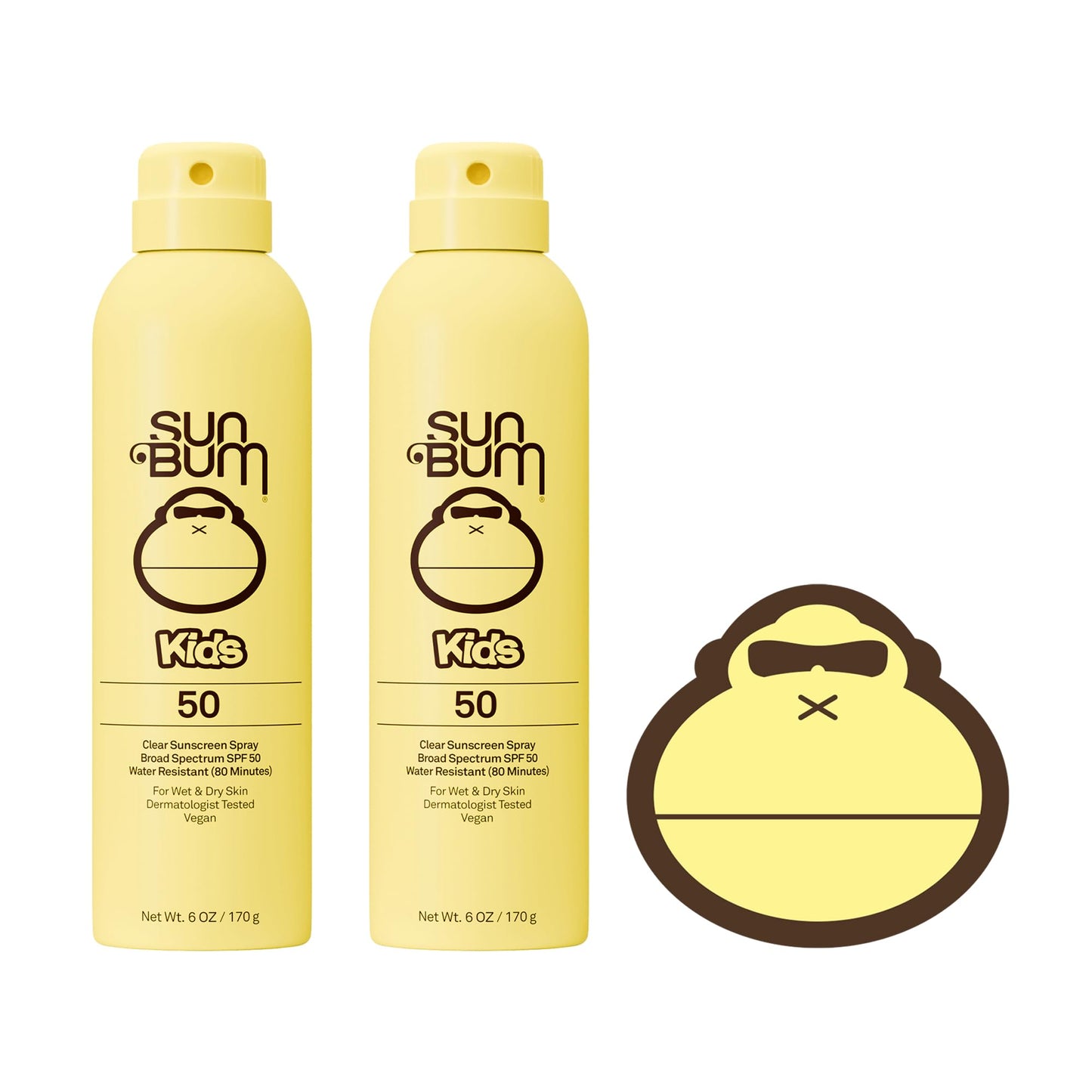 HOTSun Bum Kids SPF 50 Sunscreen Clear Body Spray - Broad Spectrum Water-Resistant with Vitamin E - Wet or Dry Skin Application - Hawaii 104 Act Compliant (Without Octinoxate & Oxybenzone) - 6 oz