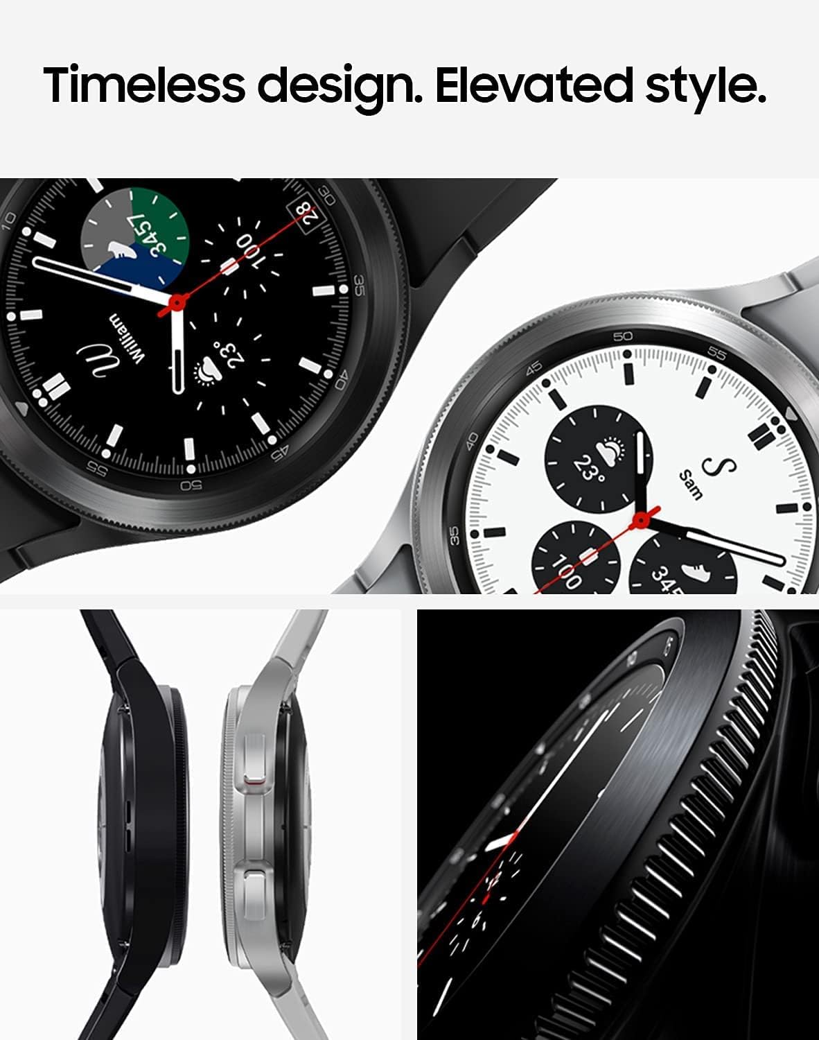 HOTSamsung Electronics Galaxy Watch 4 Classic 46mm Smartwatch with ECG Monitor Tracker for Health Fitness Running Sleep Cycles GPS Fall Detection Bluetooth US Version, Black (Renewed)