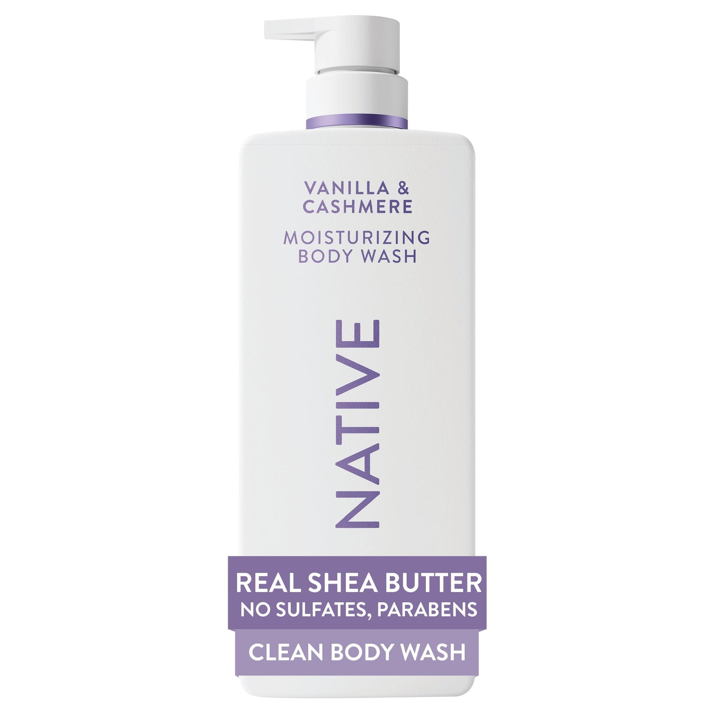 HOTNative Moisturizing Body Wash, Clean & Gentle 24-Hour Hydration with Shea Butter, for Sensitive and Dry Skin, for Women & Men, Sulfate-free, Paraben-free, Cocoa Butter & Vanilla, 22 fl oz
