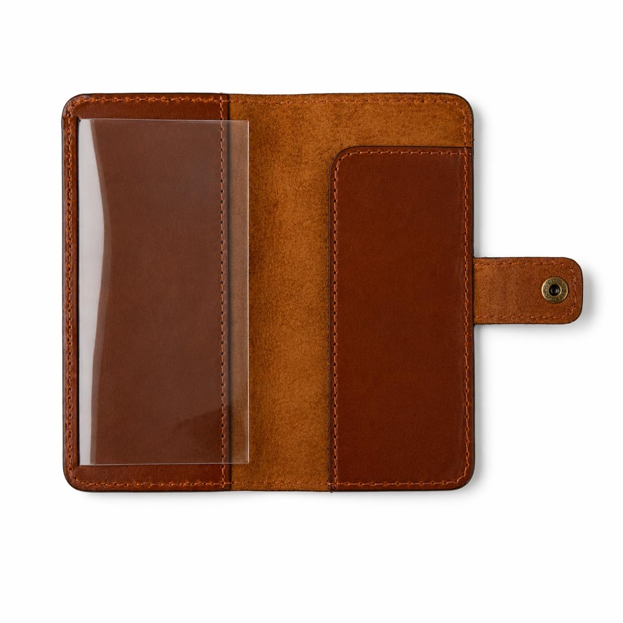 HOTGenuine Brown Leather Checkbook Cover with Divider - Slim Bifold Check Book Wallet for Men & Women, Secure Snap Closure, Fits Standard US Checkbooks 3.5 x 7 Inch