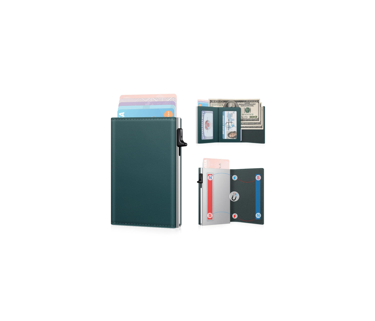HOTSmall Wallet Women RFID Blocking Slim Card Wallet - Compact Credit Card Holder for 9-12 Cards with Cash Slot & Clear ID Window, Birthday Gifts for Women