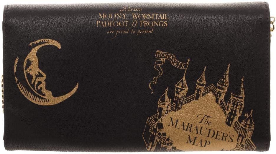 HOTHarry Potter Mischief Managed Foldover With Chain Strap Wallet