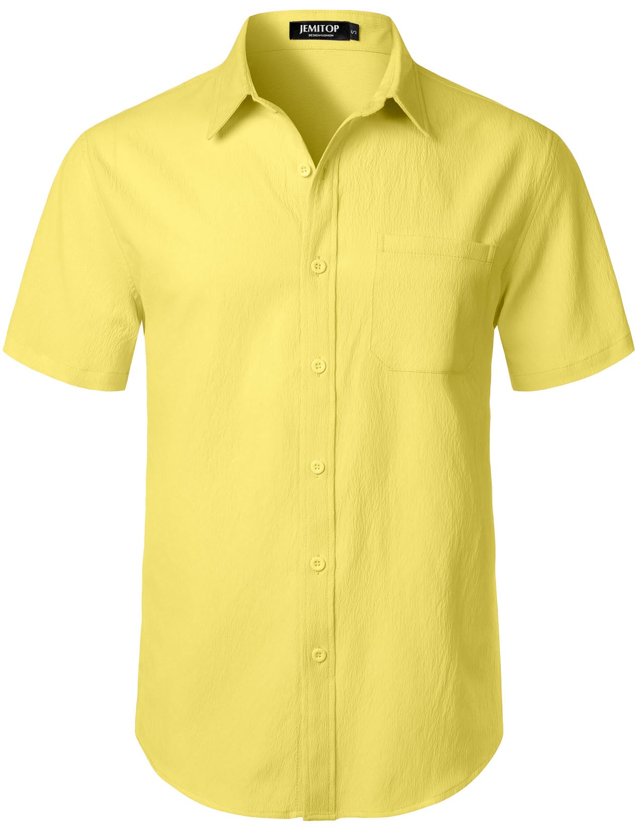 HOTJEMITOP Mens Stretch Wrinkle Free Texture Shirts | Lightweight, Summer, Beach, Stylish, Button Down, Short Sleeve, Casual, Vacation
