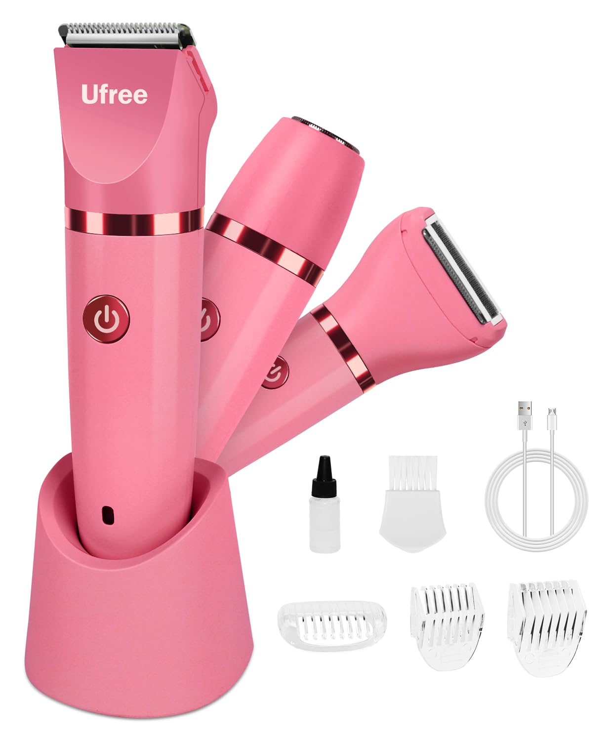 HOTUfree Bikini Trimmer Electric Razors for Women, Ceramic Blade Body Hair Trimmer, IPX7 Waterproof Rechargeable Lady Shaver, Personal Groomer for Legs & Pubic Hair, Gifts for Women, Purple