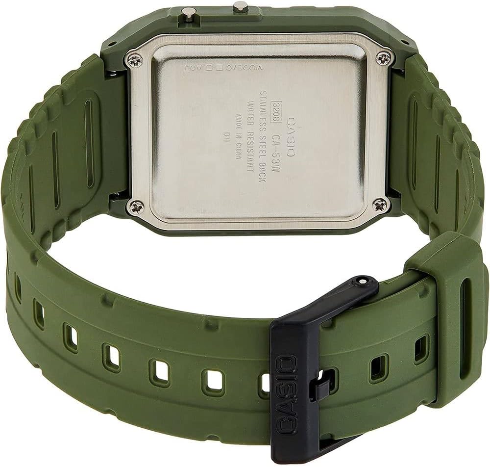 HOTCasio CA-53WF-3B Calculator Green Digital Mens Watch Original New Classic CA-53, 43.2×34.4×8.2mm (CA-53WF-3BDF)