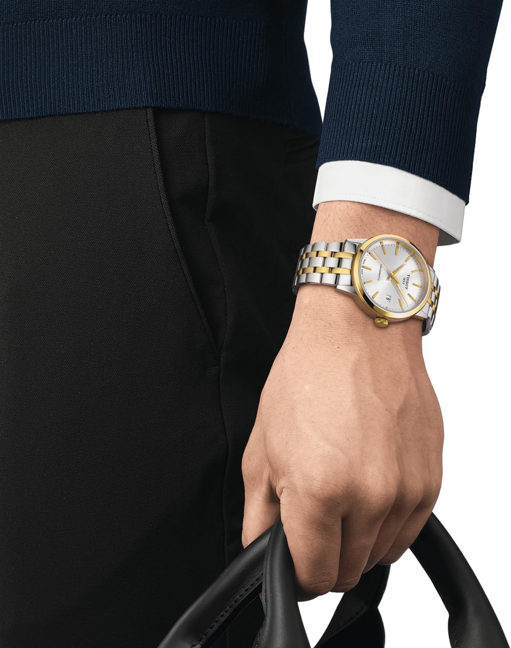 HOTTissot mens Classic Dream Stainless Steel Dress Watch gold T1294072203101