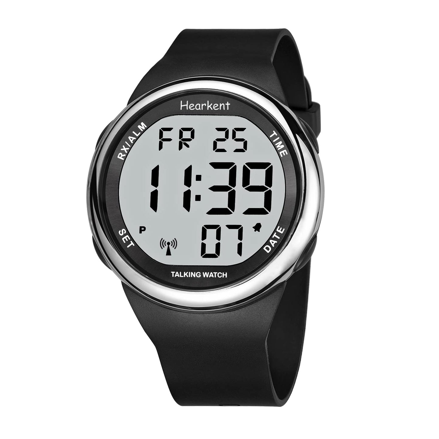 HOTHearkent Atomic Talking Watch Sets Itself for Visually impaired or Seniors LCD Big Number Easy-to-Read Talking Watch for Elderly