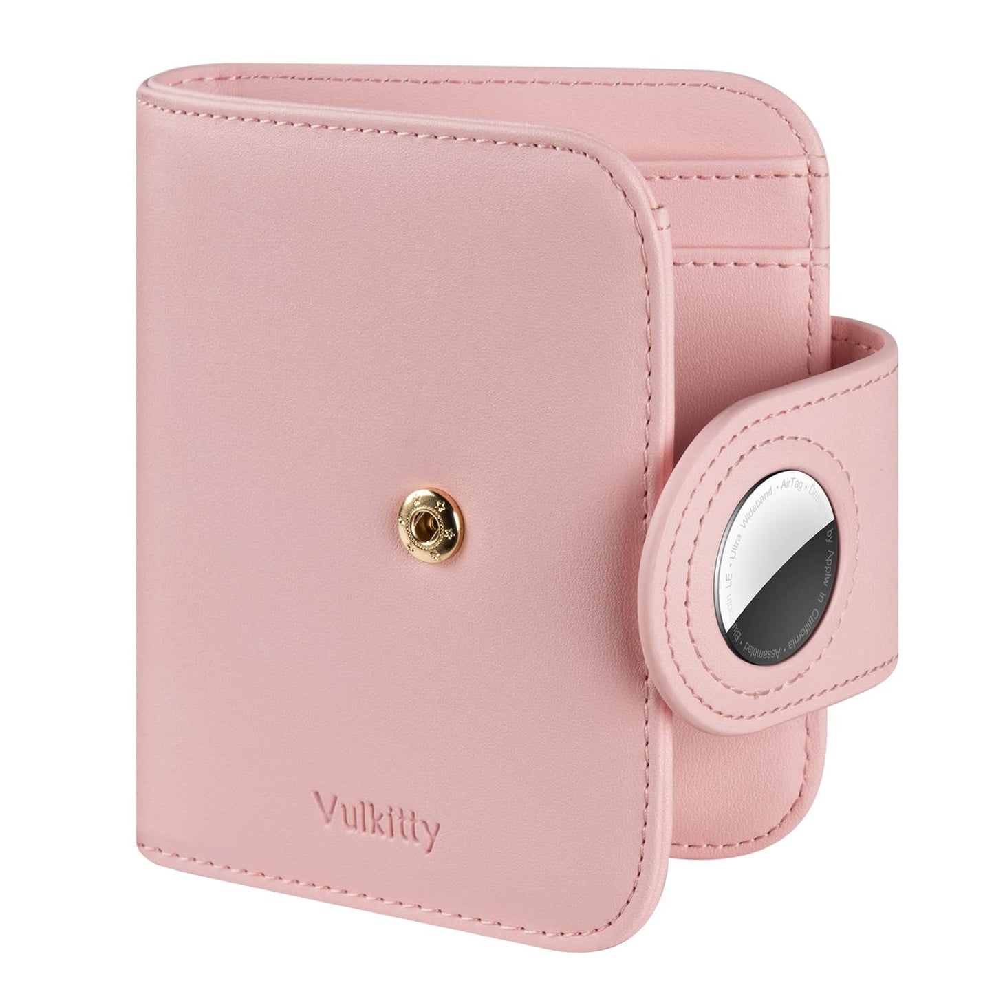 HOTVulkitty Womens Small Wallet for Air Tag RFID Blocking Vegan Leather Air Tag Wallet for Women