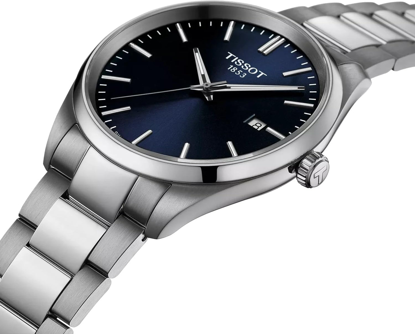 HOTTissot PR 100 40mm, Swiss Quartz Watch for Men, Stainless Steal Case, Blue Dial, T1504101104100