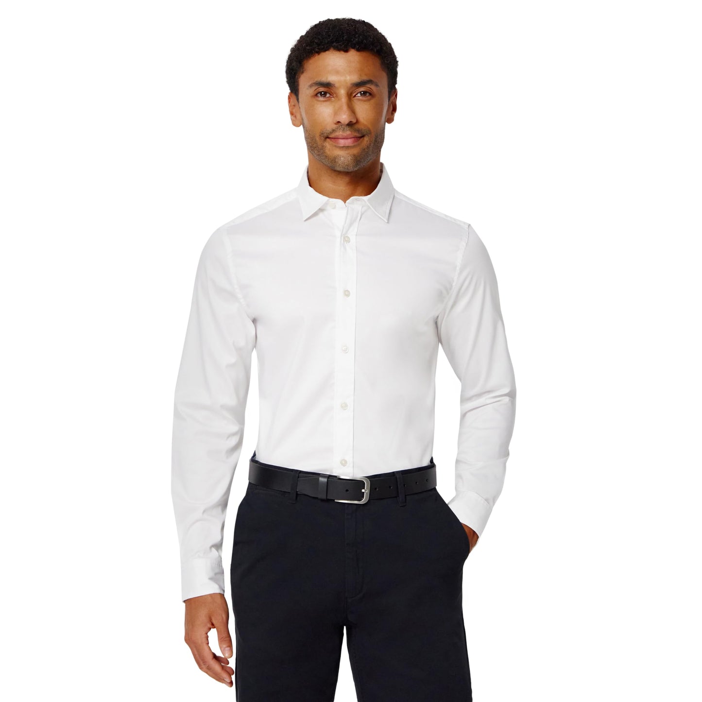 HOTAmazon Essentials Men's Slim Fit Stretch Wrinkle Free Spread Collar Dress Shirt