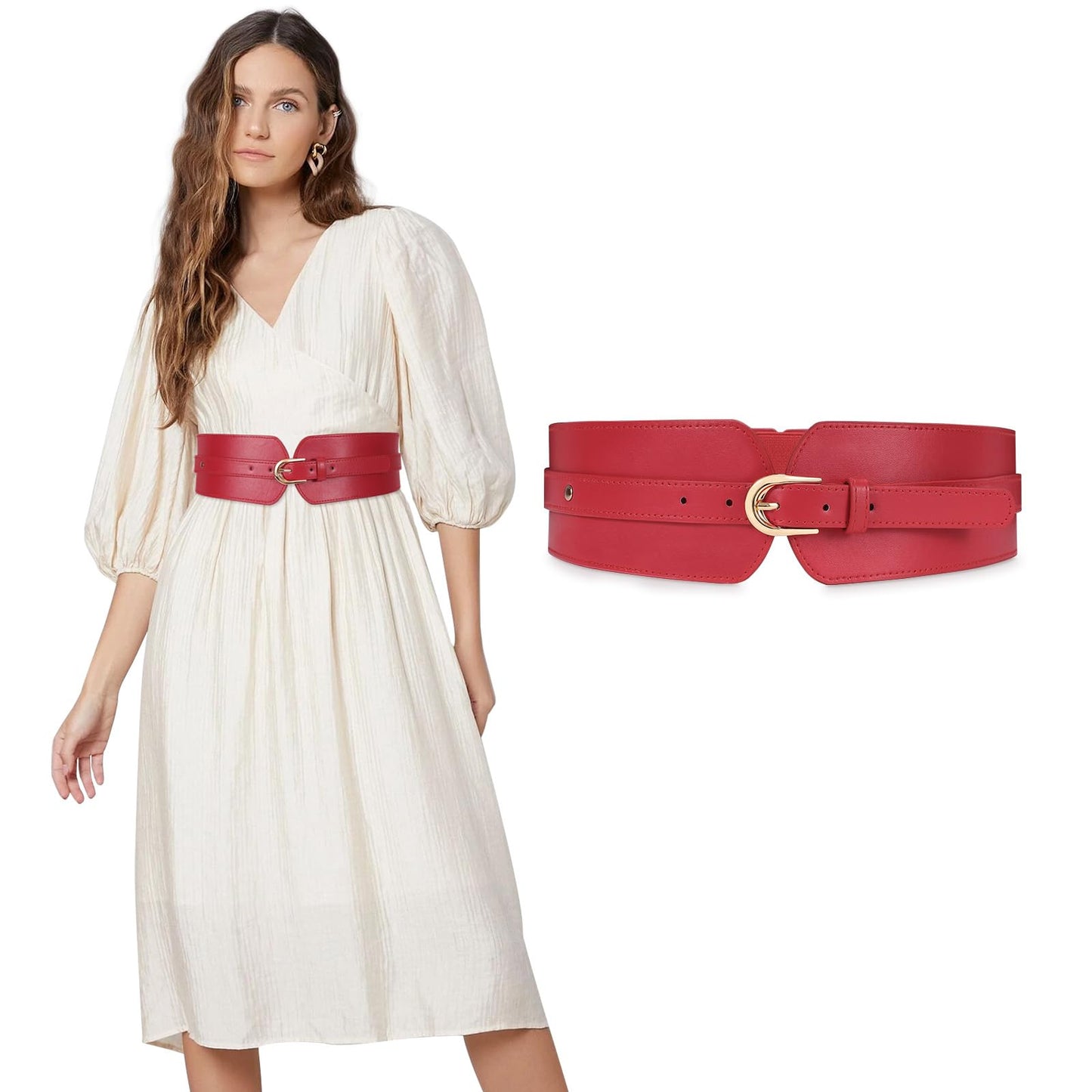 HOTSUOSDEY Womens Wide Elastic Waist Belt for Dress Ladies Stretch Cinch Belt for Women