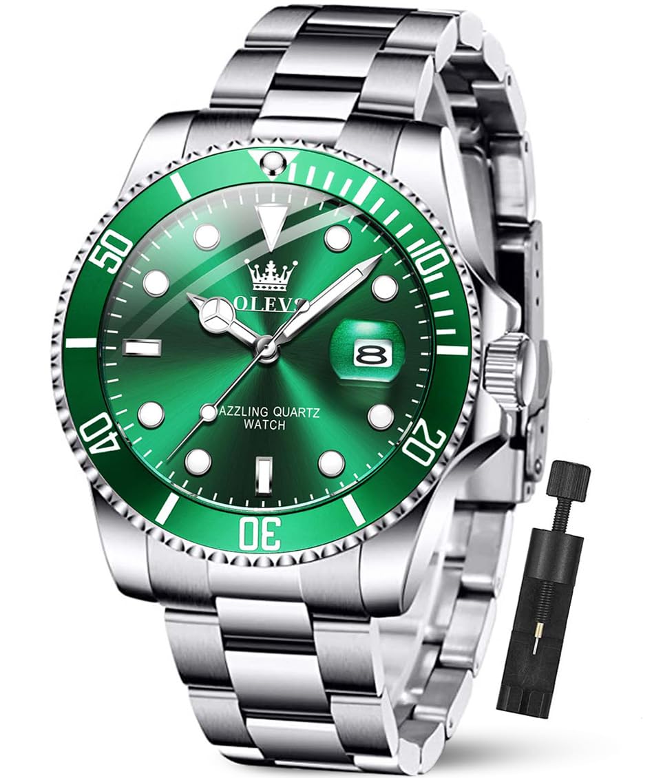 HOTOLEVS Luxury Watches for Men Big Stainless Steel Waterproof Analog Quartz