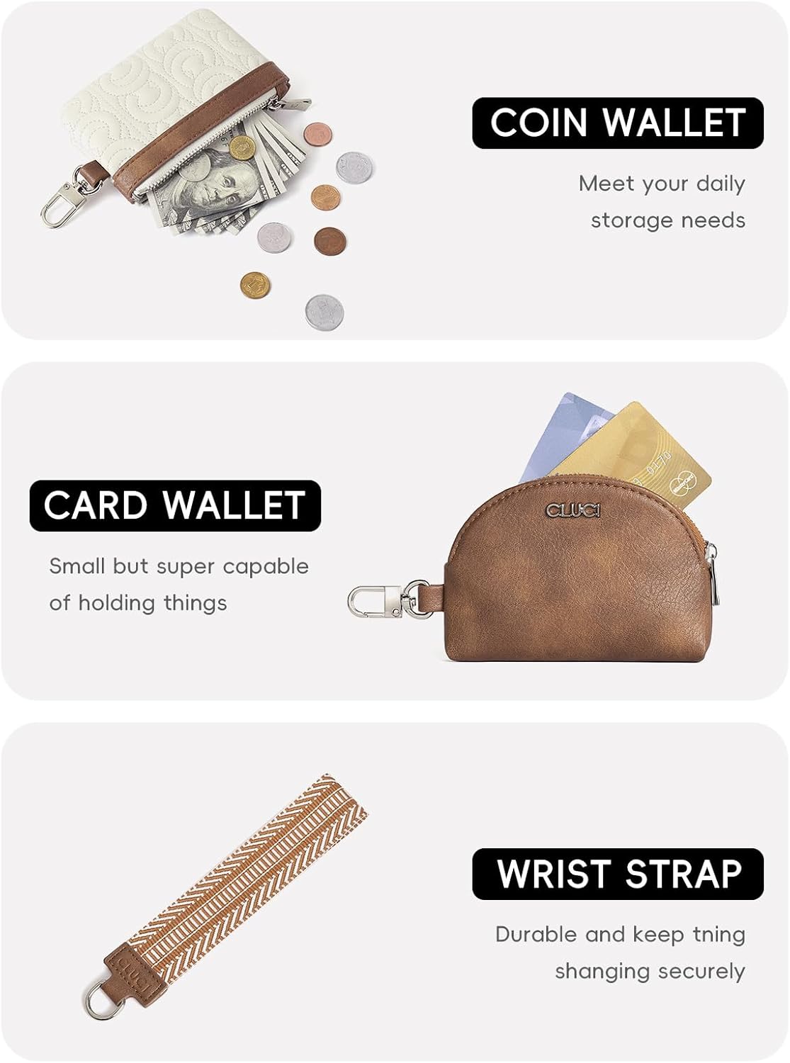 HOTCLUCI Clear Bag for Stadium Events Bundles with Keychain Wallet for Women