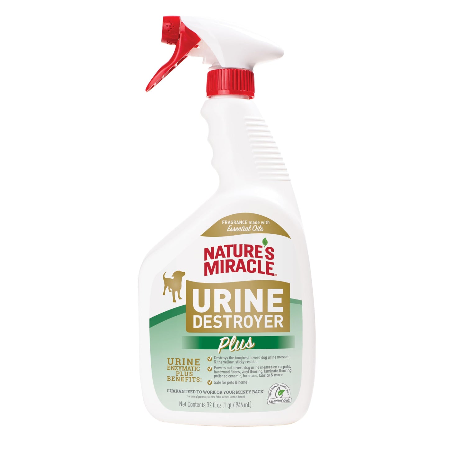 HOTNature's Miracle Urine Destroyer Plus for Dogs, Enzymatic Formula for Severe Dog Urine Stains, 32 oz