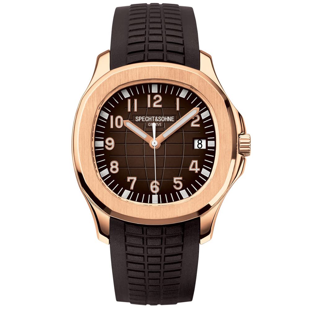 HOTSpecht & Söhne Watches for Men Japan Miyota 8215 Movement Watch Sport Movt Classic Automatic Mechanical Mens Wristwatch Rubber Strap Waterproof 40MM