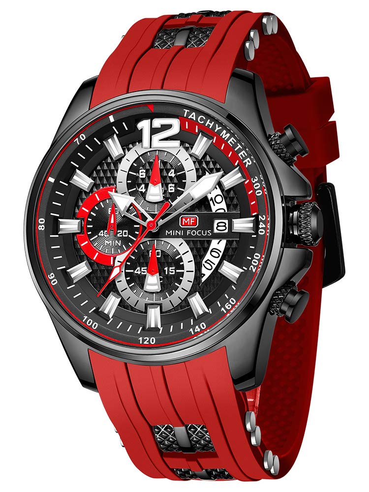 HOTAIMES Mens Watches for Men Casual Chronograph Waterproof Sport Military Watch Analog Quartz Movement Stylish Luxury Dress Wrist Watch Elegant Gift Watch for Men